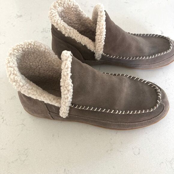 Blondo Brown Suede Serene Moccasin Sherpa Lined Booties Size 8M - Picture 1 of 8